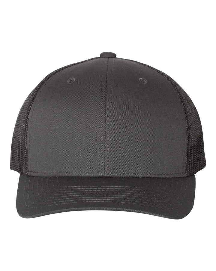 Custom Leather Patch on Yupoong Classic 6606 6-Panel Retro Trucker Hat