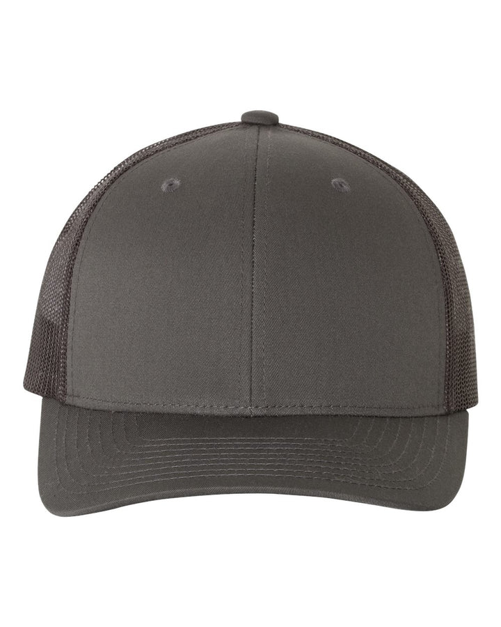 Custom Leather Patch on Yupoong Classic 6606 6-Panel Retro Trucker Hat