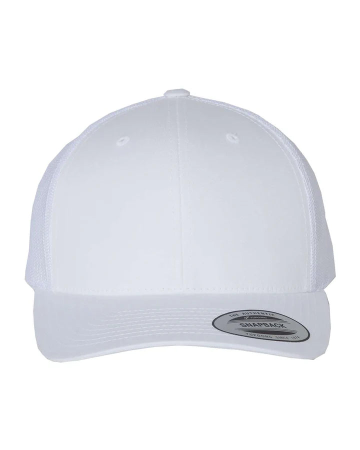 Custom Leather Patch on Yupoong Classic 6606 6-Panel Retro Trucker Hat