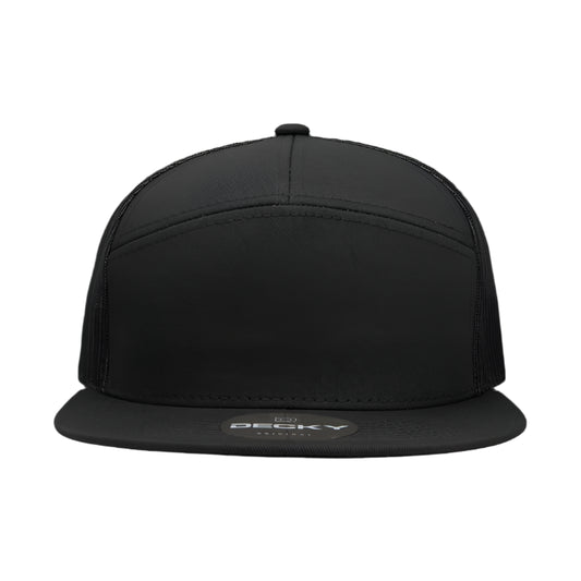 Custom Leather Patch on Decky 1133 7-Panel Trucker Hat