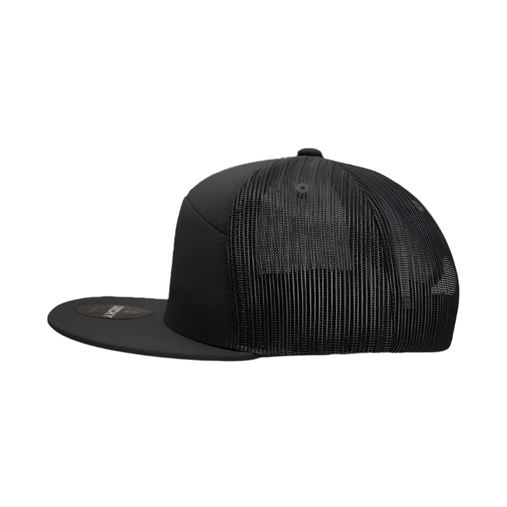 Custom Leather Patch on Decky 1133 7-Panel Trucker Hat