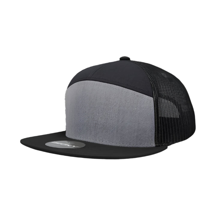 Custom Leather Patch on Decky 1133 7-Panel Trucker Hat