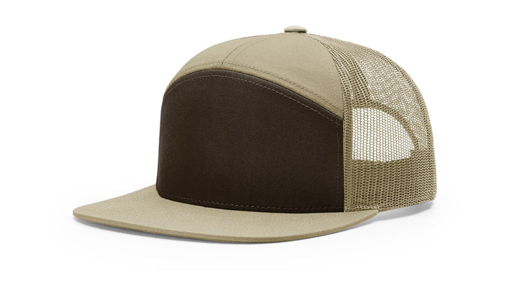 Custom Leather Patch on Richardson 168 7-Panel Flat Bill Hat