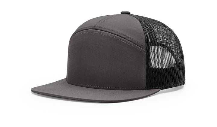 Custom Leather Patch on Richardson 168 7-Panel Flat Bill Hat