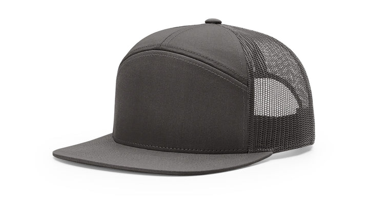 Custom Leather Patch on Richardson 168 7-Panel Flat Bill Hat