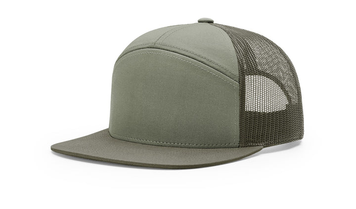 Custom Leather Patch on Richardson 168 7-Panel Flat Bill Hat