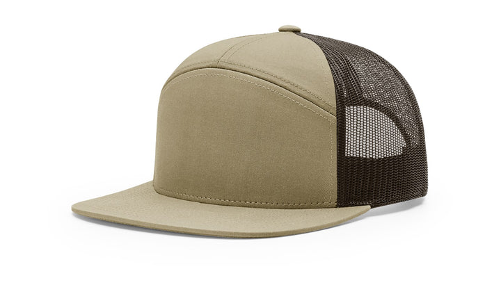 Custom Leather Patch on Richardson 168 7-Panel Flat Bill Hat