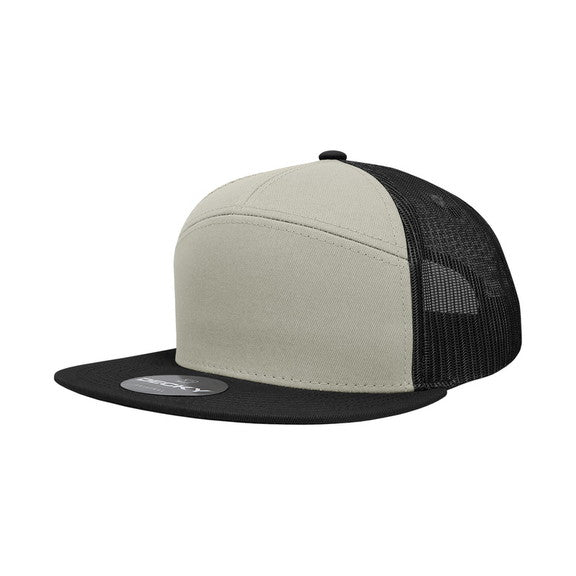 Custom Leather Patch on Decky 1133 7-Panel Trucker Hat