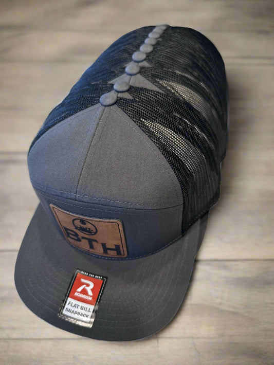 Custom Leather Patch on Richardson 168 7-Panel Flat Bill Hat