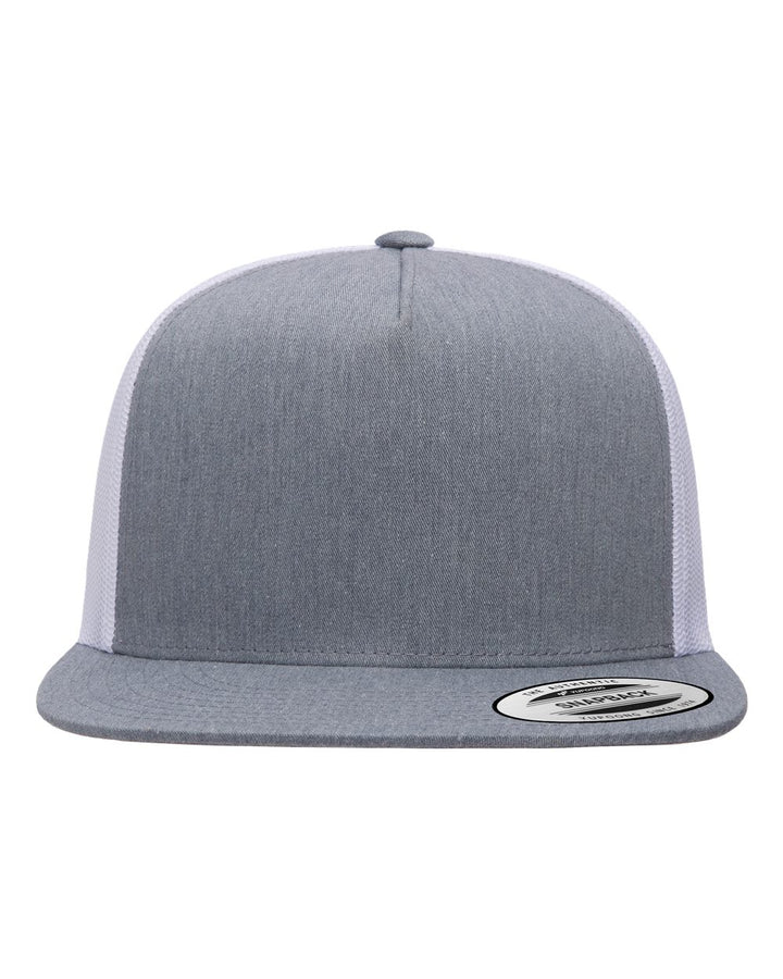 Custom Leather Patch on Yupoong 6006 Flat Bill Trucker Cap