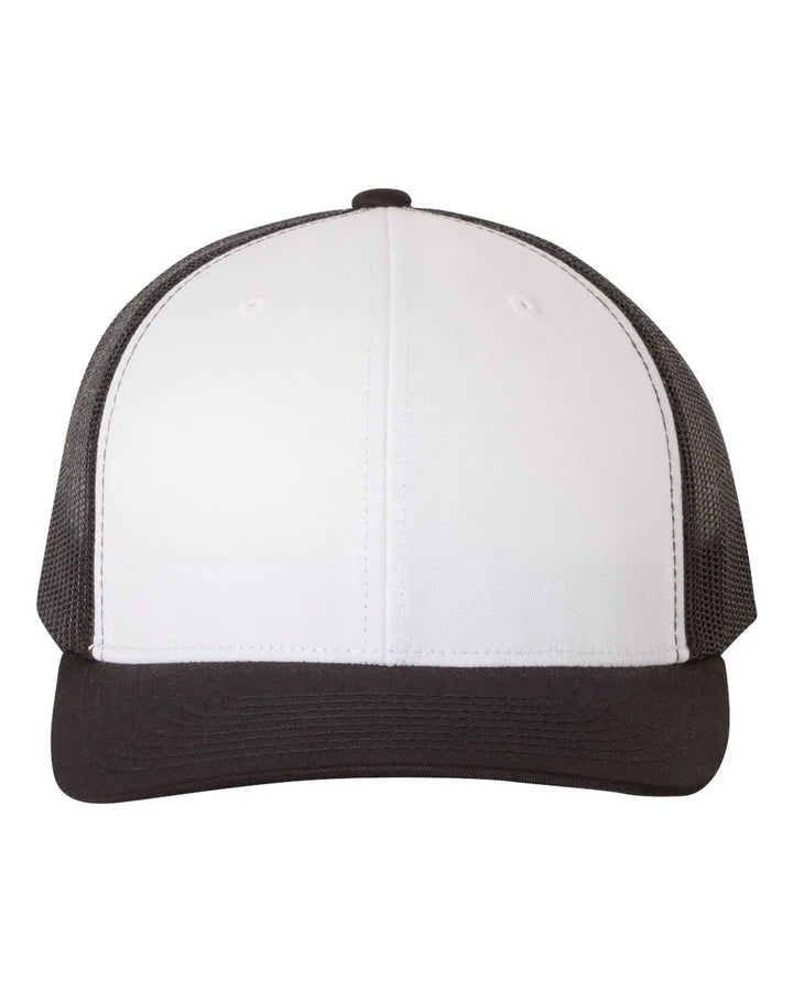 Custom Leather Patch on Yupoong Classic 6606 6-Panel Retro Trucker Hat