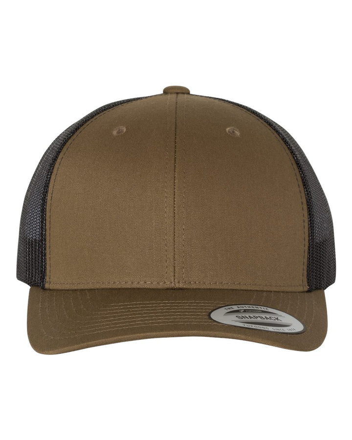 Custom Leather Patch on Yupoong Classic 6606 6-Panel Retro Trucker Hat