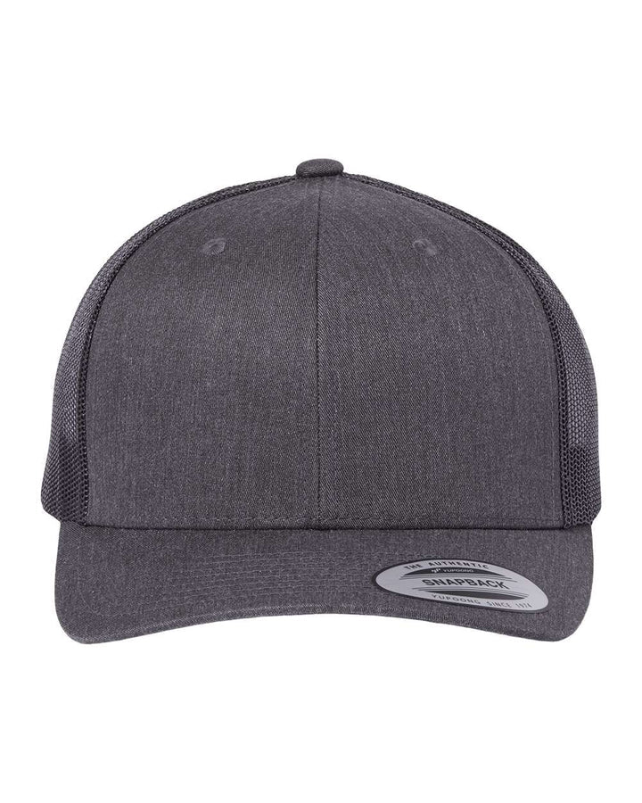 Custom Leather Patch on Yupoong Classic 6606 6-Panel Retro Trucker Hat